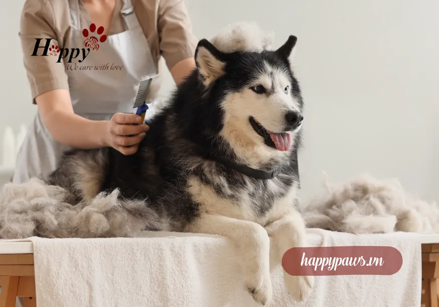 chó bị rụng lông nhiều